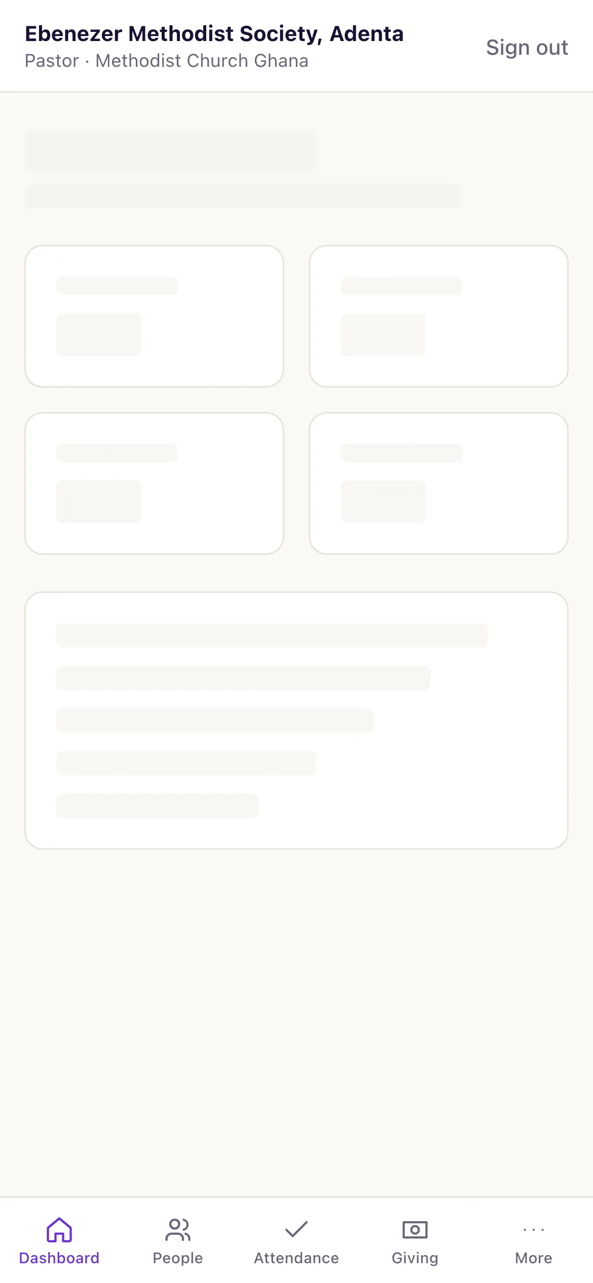The Fold dashboard on a phone, showing the same figures in a single column.